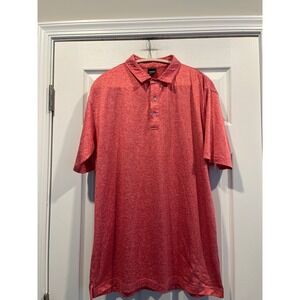 Yamato Mens Red Heathered Performance Golf Polo Shirt Short Sleeve Stretch XL‎